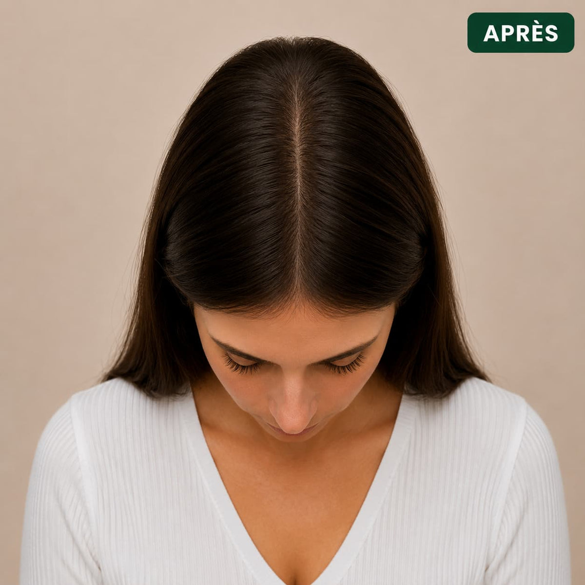 Vue du dessus du crâne après le rituel capillaire KEROA